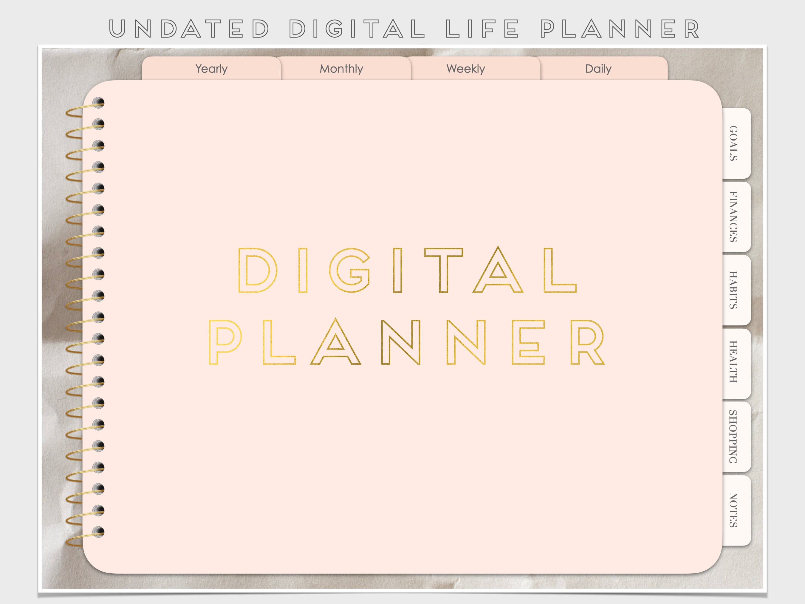Undated Digital planner, goodnotes planner, notability planner, Digit…