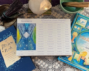 Goddess Affirmation, Magnetic Word Kit For Creating Chants that Empower the Soul