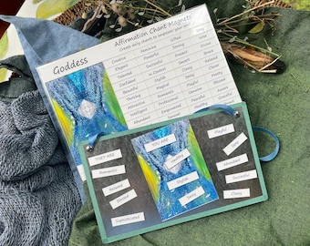 Believe in Yourself Empowerement Gift, Goddess Affirmation Magnets with Small Hanging Board