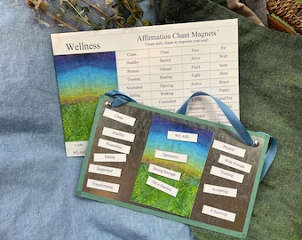 Healing Journey Support Gift, Wellness Affirmation Magnets with Small Metal Board