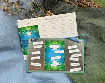 Explore your Soul Meditation Gift, Spirit Affirmation Magnets with Small Metal Board
