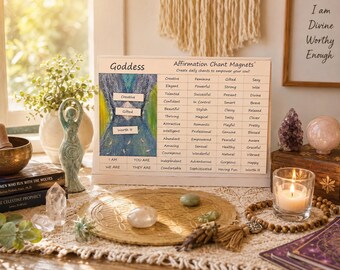 Morning Ritual Me Time Gift, Manifesting Magnets, Positive Locker Decor, Goddess Affirmation