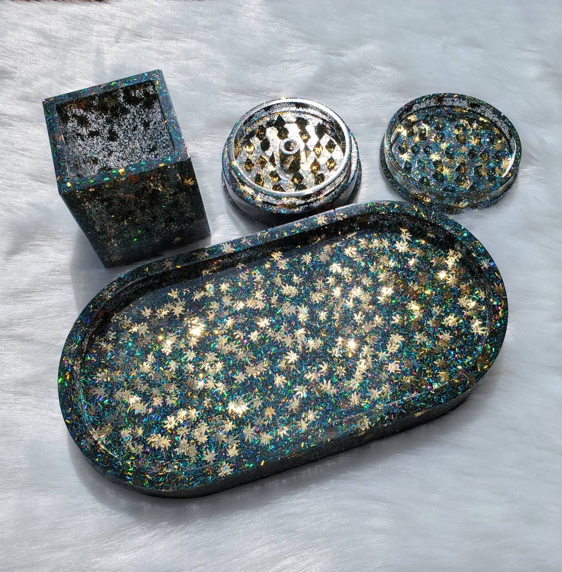 Glitter Rolling Tray Set Etsy