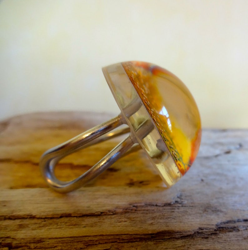 Harvest Moon Snow Globe Ring Handmade in the USA Autumn Etsy