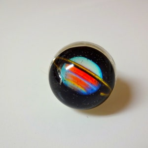 Saturn Ring - Handmade in the USA - Gift - Space Ring - Photo Ring - Snow Globe Illusion Ring - Space Jewelry - Saturn - NASA - Photo Ring