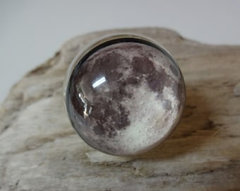 Full Moon Ring - Handmade - Snow Globe Ring - Moon Ring - Space Jewelry - SuperMoon - Moon - Full Moon - Moon & Stars Jewelry - Photo - NASA