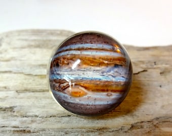 Handmade Jupiter Ring – Space Photo Resin Jewelry
