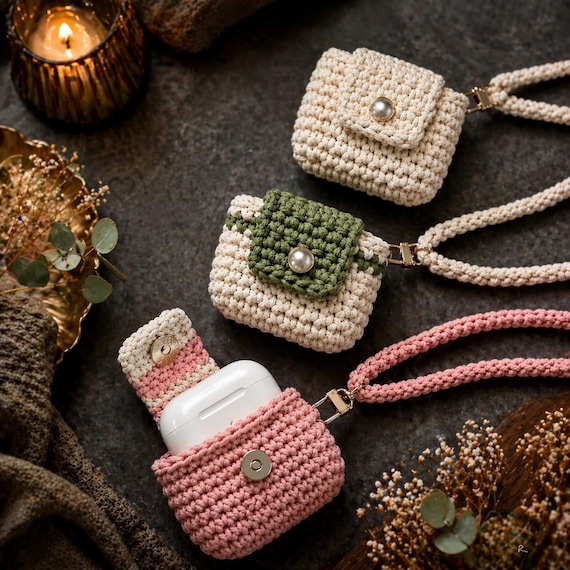 Crochet AirPods Case Pattern PDF, Tiny Tote Bag Crochet Pattern, AirPods Holder, Earbuds Pouch, Mini Bag Amigurumi
