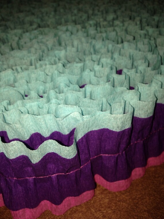 Items similar to Three colored ruffled crepe paper banner on Etsy
