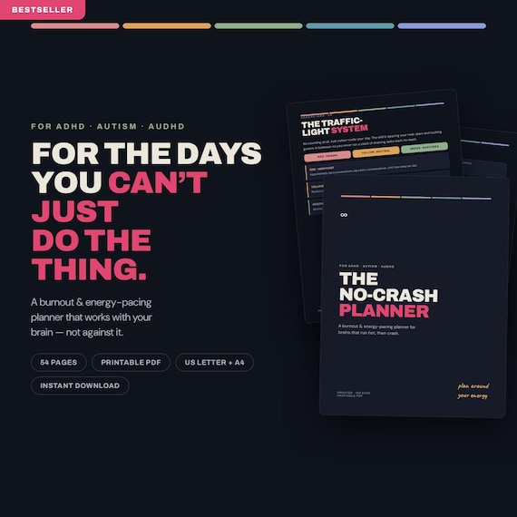 ADHD Burnout Planner | Energy Pacing, Spoon Theory, Neurodivergent (Digital Download)