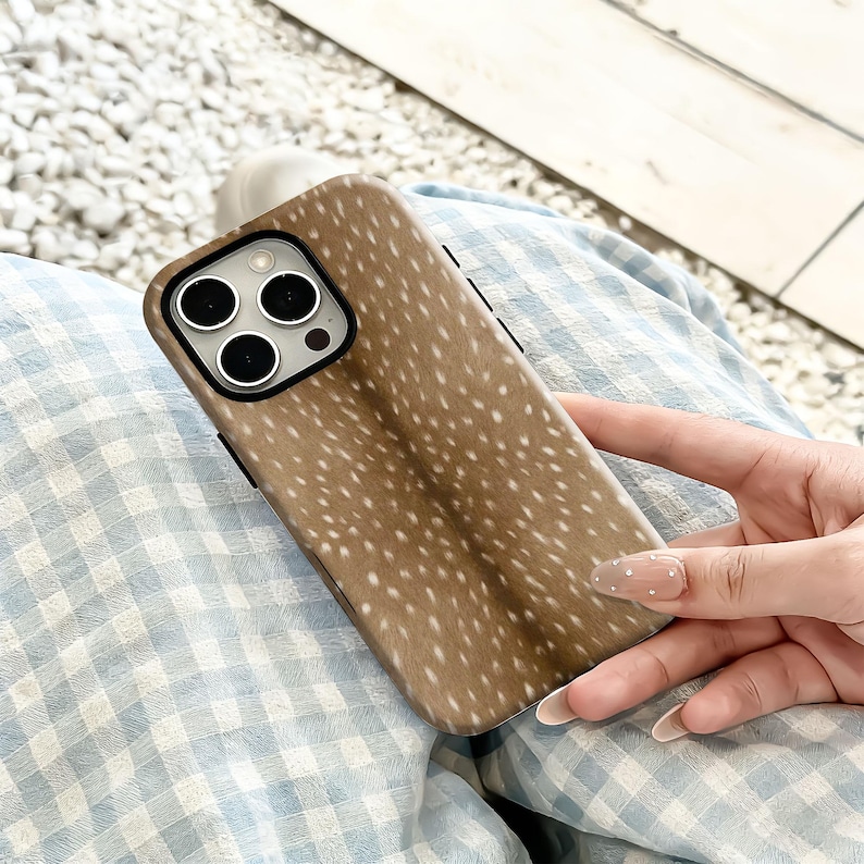 Fawn Print Phone Case, Brown Deer Spot Pattern Cover, Woodland Animal ...