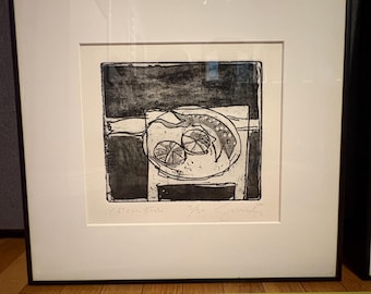 Vintage Brian Swander Signed Etching, Aquatint Pair – "Citrus Fish" & "Still Life" (2000)