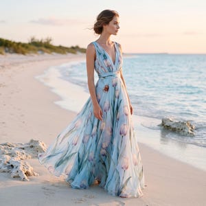 dresses for beach wedding guest canada Colourful Dress model-taylor