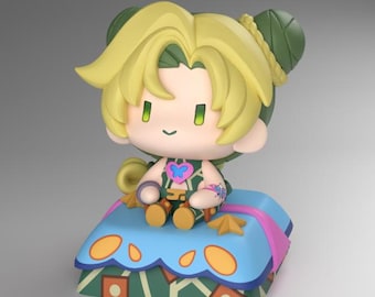 JOJO Jolyne Cujoh Inspired Chibi Artisan Keycap, Mini Figure Desk Decor