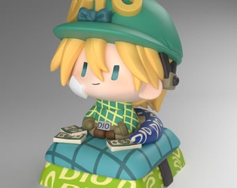 JOJO Diego Brando Inspired Chibi Artisan Keycap, Mini Figure Desk Decor