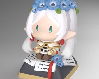 Frieren Inspired Chibi Artisan Keycap, Mini Figure Desk Decor