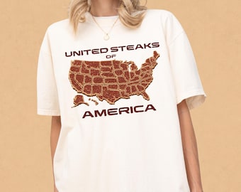 United Steaks of America BBQ Shirt, Grilling Meat Lover Tee, Butcher T-Shirt, Comfort Colors Shirt