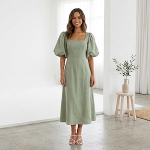 sage green bridesmaid dress modest Modest Plus Size Dusty Sage Green Bridesmaid Dresses Long Sleeves