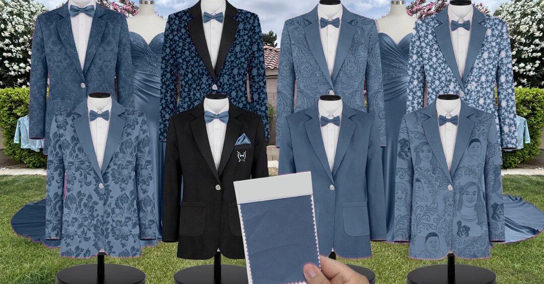 Dutch Blue Suit Tuxedo Coat Blazer to Match Bridesmaid Dresses - Azazie ...