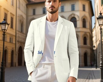 Ivory Suit Tuxedo Blazer Coat — Made to Order