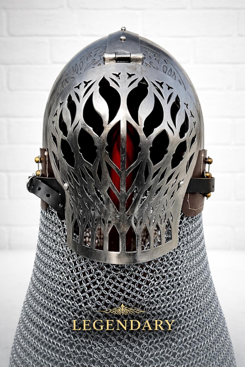 Medieval Viking Close Helmet Chainmail Aventail Battle Ready Armor ...