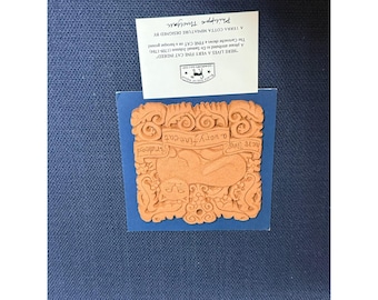 Philippa Threlfall Terracotta Miniature Plaque Here Lives a Very Fine Cat Indeed