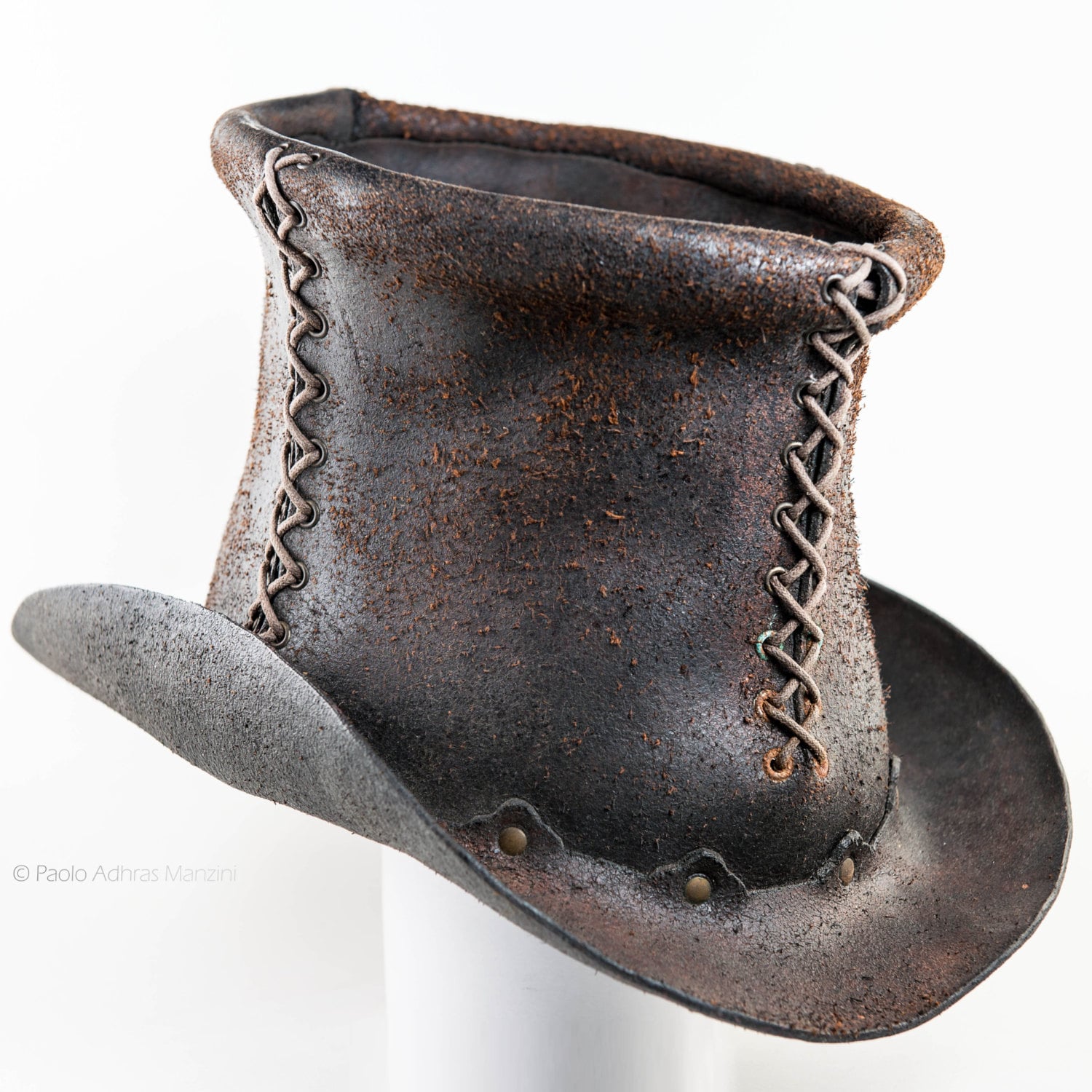 Leather Top Hat Split Leather Etsy