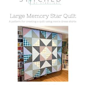 Large Memory Star Quilt Pattern - 4 Sizes - 72