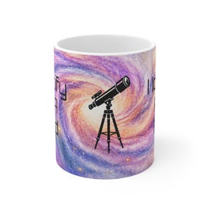 I Identify As A Nerd Mug | Galaxy Telescope Coffee Cup