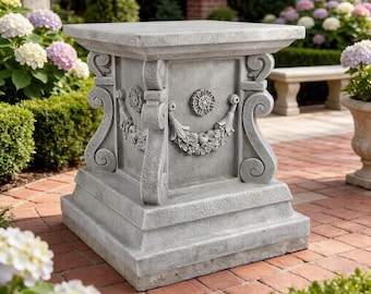 Square Garden Pedestal Sculpture Plinth Base Riser Pedestal Statuary Stand Outdoor Decor Home Decoration