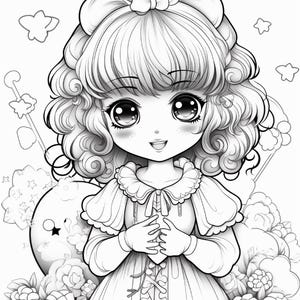 100 vrolijke en makkelijke kleurplaten | Kawaii liefdesboek voor stelletjes (digitale download) afbeelding 20