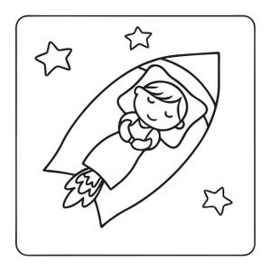 Cozy Space Coloring Book | 100 Bold Easy Pages (Digital Download) image 19