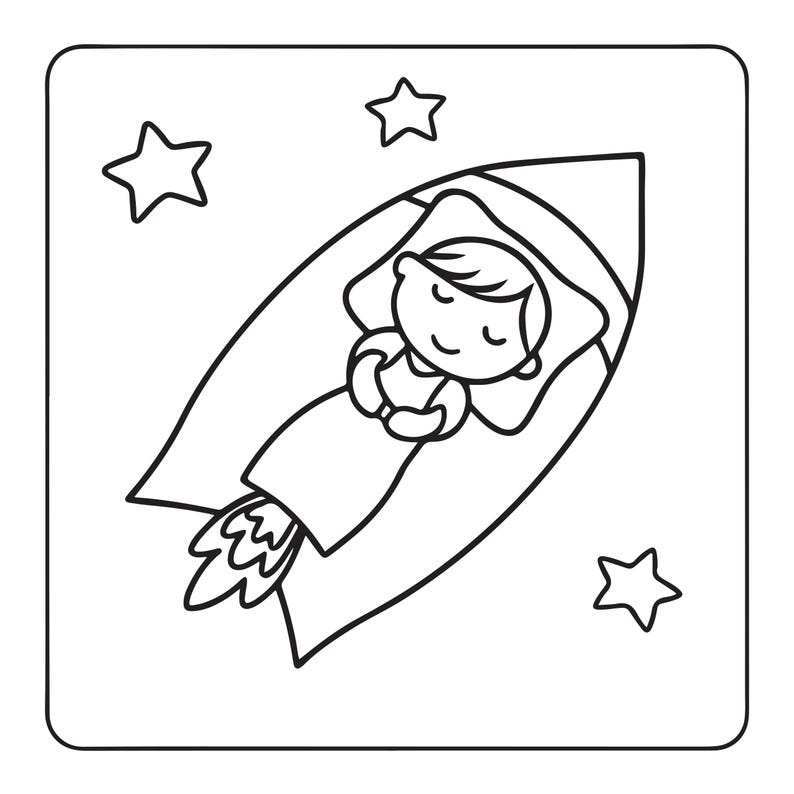 Cozy Space Coloring Book | 100 Bold Easy Pages (Digital Download) image 19