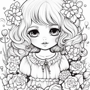 100 vrolijke en makkelijke kleurplaten | Kawaii liefdesboek voor stelletjes (digitale download) afbeelding 12