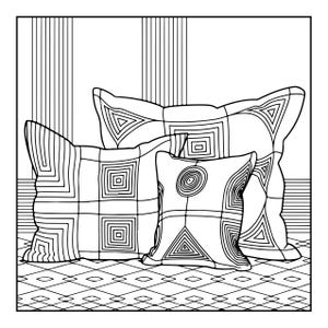 Fet och enkel målarbok för ett litet hörn | Mysiga hemmiljöer, 86 sidor (utskrivbar PDF) bild 5