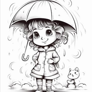 103ページの雨の日ぬり絵ブック｜幼児・未就学児向けアクティビティ（PDFダウンロード） 画像 4