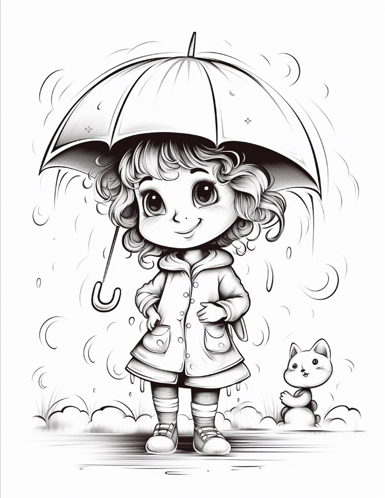 103ページの雨の日ぬり絵ブック｜幼児・未就学児向けアクティビティ（PDFダウンロード） 画像 4