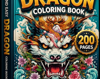 Kolorowanka „Śmiały i łatwy smok” | 200 stron | Sztuka fantasy (do pobrania w wersji cyfrowej)