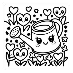 Fet, lättsam målarbok | 50 kawaii-sidor (digital nedladdning) bild 7