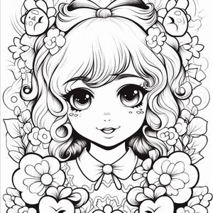 100 vrolijke en makkelijke kleurplaten | Kawaii liefdesboek voor stelletjes (digitale download) afbeelding 16
