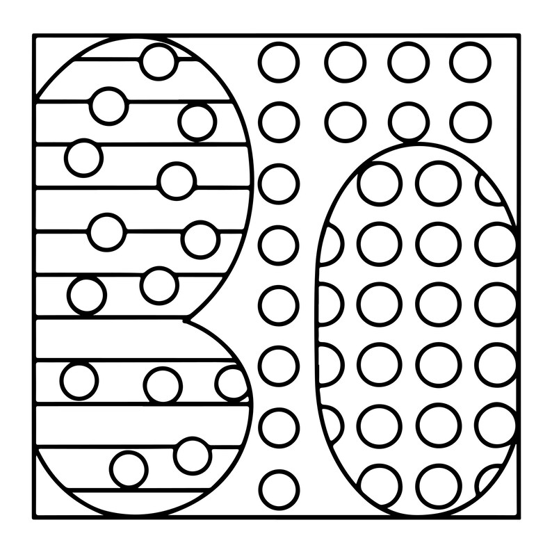 May include: A black and white graphic design featuring the number 30. The number 3 is filled with horizontal lines and small circles, while the number 0 is filled with a grid of circles. The background is also filled with a grid of circles.