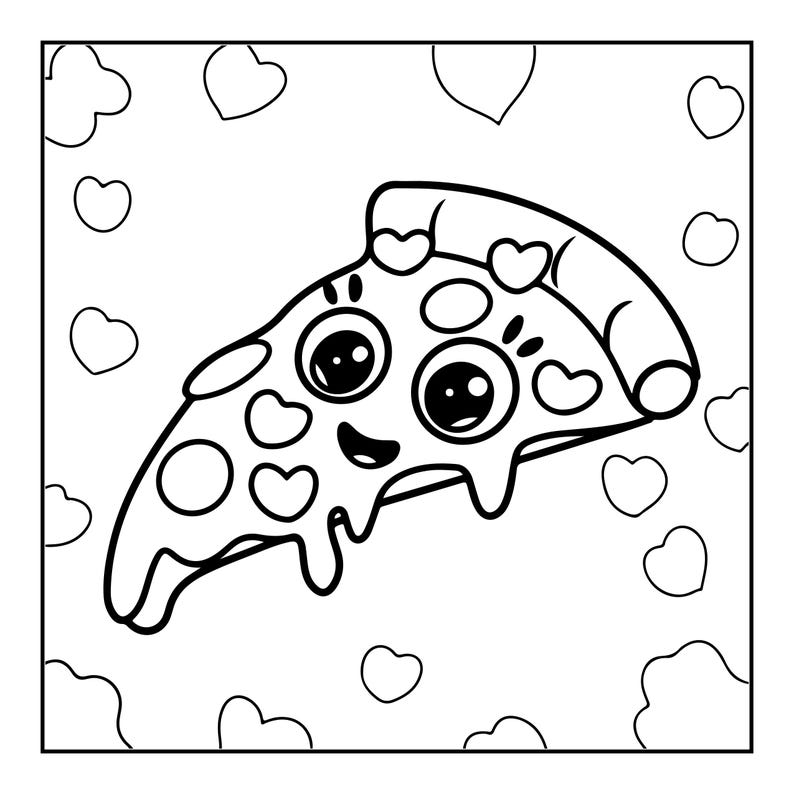 Fet, lättsam målarbok | 50 kawaii-sidor (digital nedladdning) bild 6