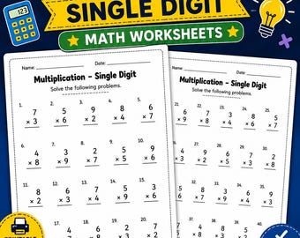100 Page Multiplication Worksheets | Single Digit Practice (Homeschool Classroom)