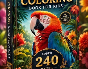 Macaw Coloring Book for Kids | 240 Tropical Bird Pages (Digital Download)
