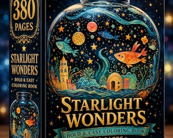 Sternenwunder-Malbuch: 380 Seiten Fantasie-Aquarium-Kunst (Digitaler Download)