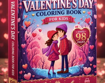 Valentijnsdag kleurboek voor kinderen | 98 liefdespagina's (printbaar PDF)