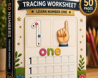 1-50 – Learn Number Number Tracing Worksheets One (PDF Download)