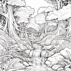 Målarbok i den magiska skogen | 320 sidor med djärva fantasisvampmönster (digital nedladdning) bild 16