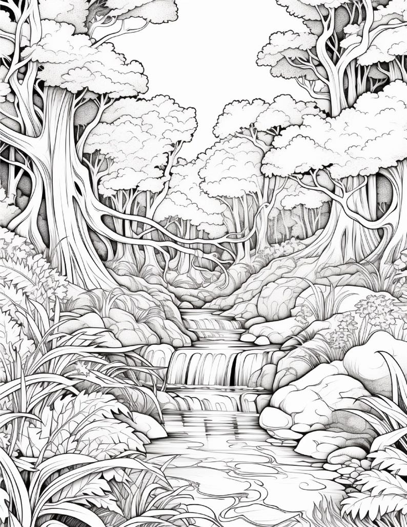 Målarbok i den magiska skogen | 320 sidor med djärva fantasisvampmönster (digital nedladdning) bild 16