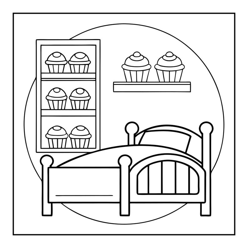 Cozy Kitchen Coloring Book | 108 Bold Easy Pages (Digital PDF) Bild 2